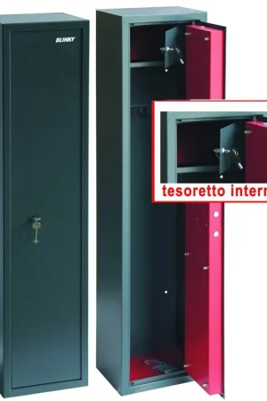 Armadio Portafucili Blinky 10 Posti +Tesoretto 55X22X145H Spedizione Mondiale