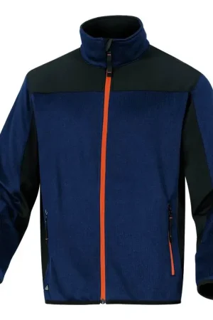 Cardigan Deltaplus Beaver Blu/Orange con Zip Tg. XXL Di Tendenza