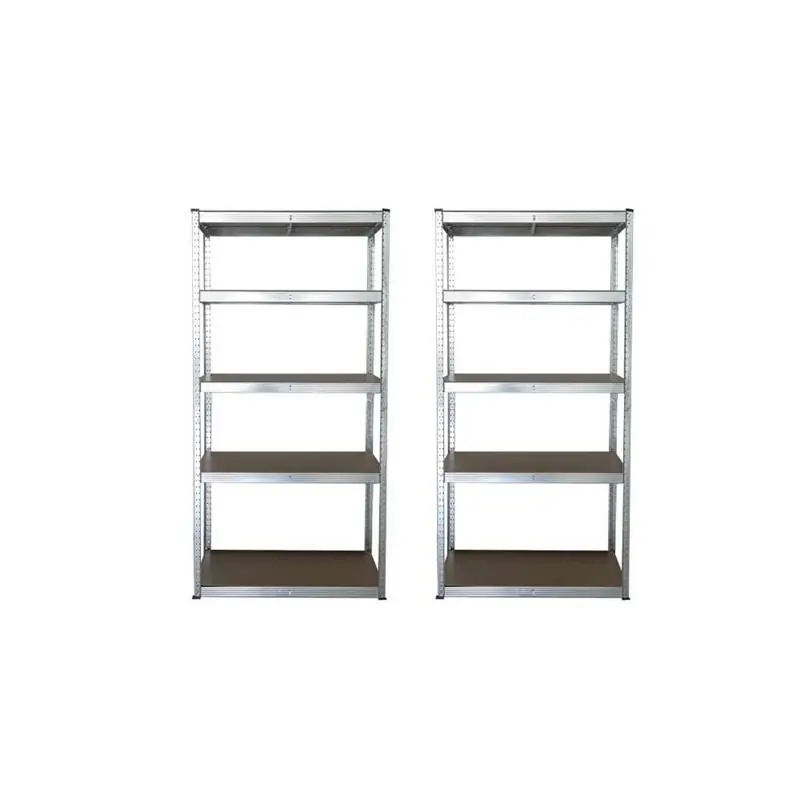 2 Scaffali in Metallo Zincato con Piani in Mdf 90X40X180H 4 Piani Spedizione Mondiale