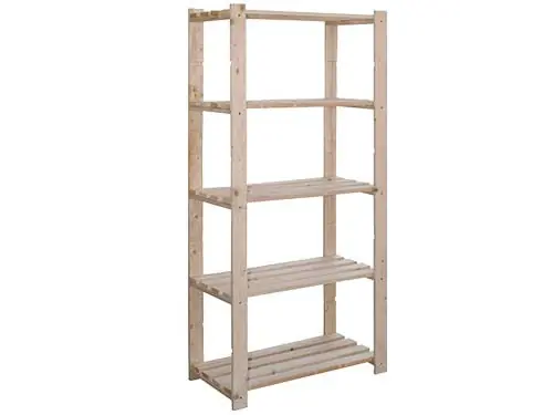 Scaffale in Legno Massello Naturale 5 Ripiani 80x40x170 cm Affare