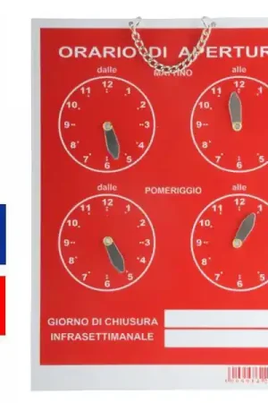 Cartello Orario 4 Orologi Tempopol Blu Cm 16X21 Nuova Collezione
