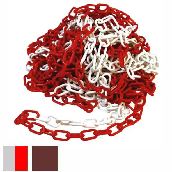 Catena Plastica Mm 8 Bianca/Rossa M 25 Cvm Alta Qualità