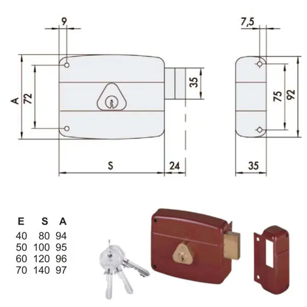 Saldi Serratura App.Legno Dx 50141-70-1 Cisa