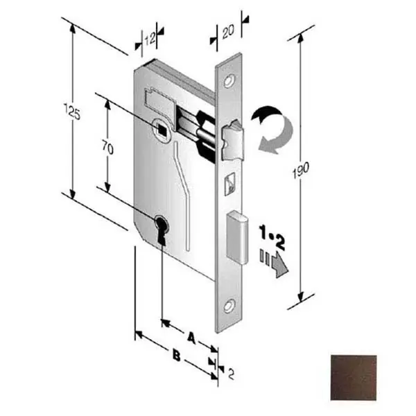 All’Ingrosso Serratura Patent Mm 8X70 E25 Bq Bronzata Gb