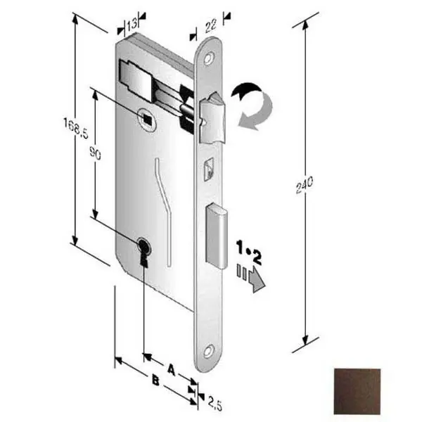 Serratura Patent Mm 8X90 E35 Bt Bronzata Gb Must-Have