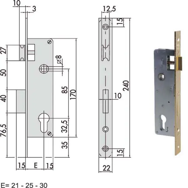 Promo Stagionale Serratura Infilare Legno 5C011-25-0 Cisa