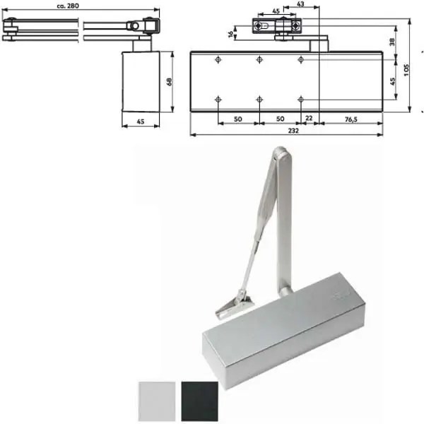 Bestseller Chiudiporta Aerodinamico Nero Ts 71 Dorma