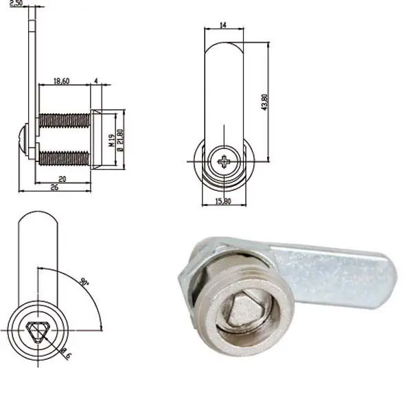 Top Qualità Cilindro Levetta Mm 20 Triangolo 160010 Omr