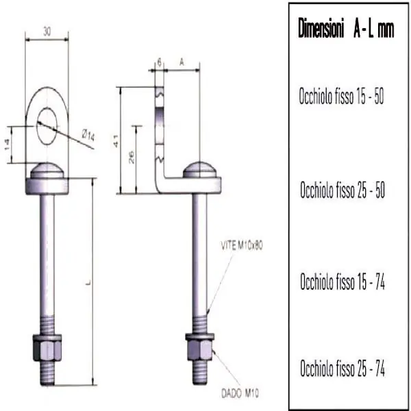Ultima Occasione Occhiolo Portalucchetto Fisso 50X25 9202 Potent