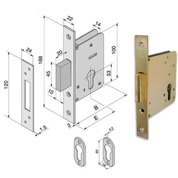 Reso Gratuito Serratura Inf.Legno 020.45.00.0 Welka
