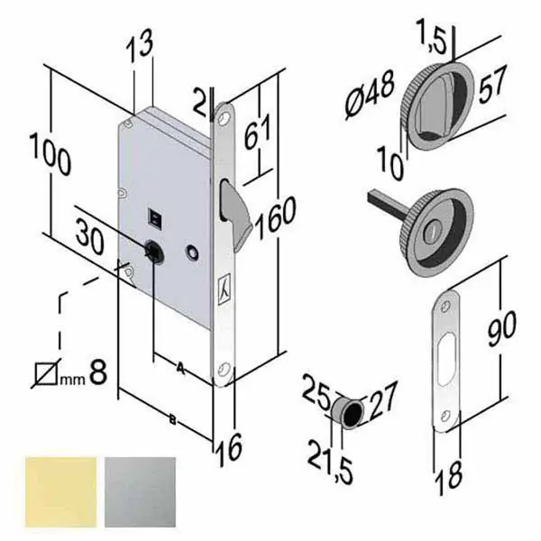 Serratura Inf.Legno Scorrevoli E50 Bagno Cs Bon Gb Promo Stagionale