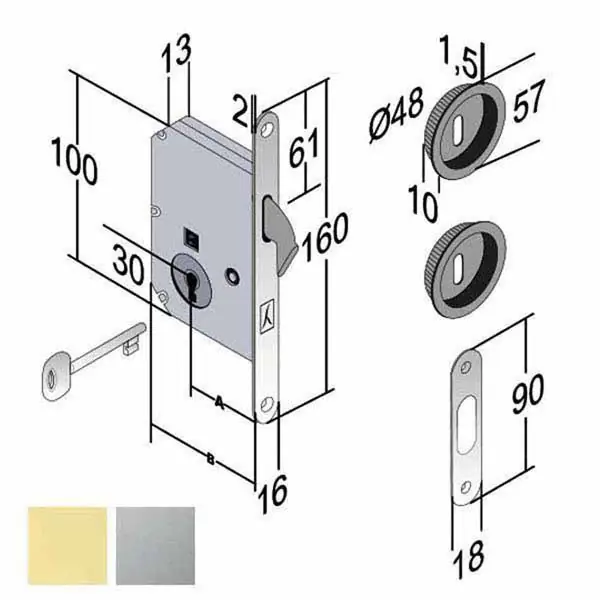 Serratura Inf.Legno Scorrevoli E50 Ol Boc Gb Miglior Prezzo