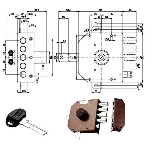 Serratura Sic.Quintupl.Sx Pompa Scr. 30651 Mottura Pagamento Sicuro