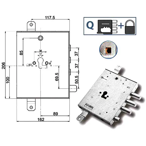 Compra Oggi Stesso Serratura Sic.Triplice Dx 89857 Mottura