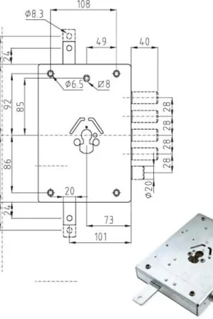 Esclusivo Serratura Sic.Triplice Sx Cilindro E73 Ne42-7 Atra