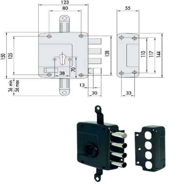 Serratura Sicurezza Triplice Dx 56162-60-1 Cisa Occasione