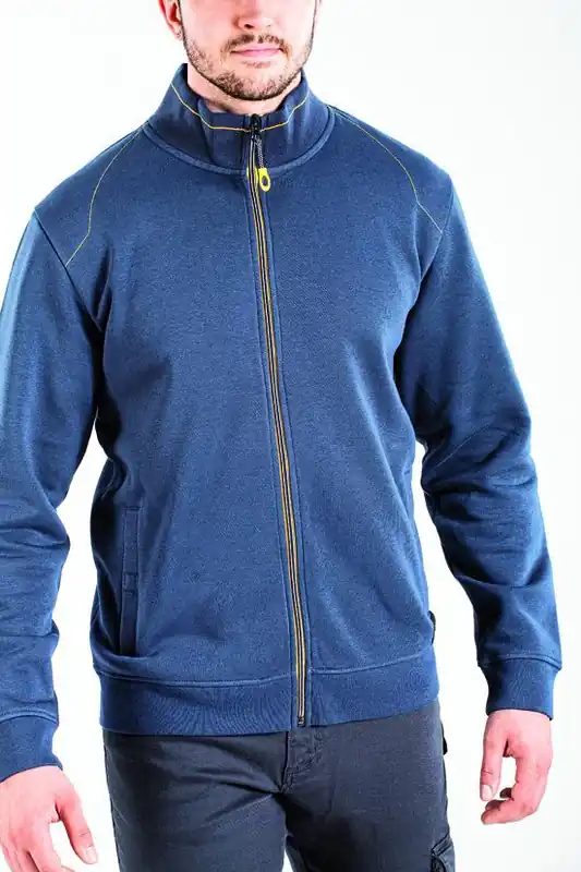 Felpa rica Lewis fullzip, m. lunga grey/blu, l Popolare