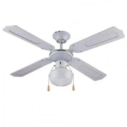 Quantità Limitata Ventilatore da Soffitto 4 Pale 1 Luce D.105 Cm 50W Colore Bianco