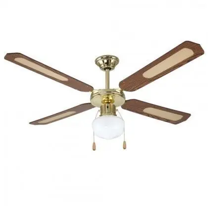 Must-Have Ventilatore da Soffitto 4 Pale 1 Luce D.130 Cm 70W Colore Noce