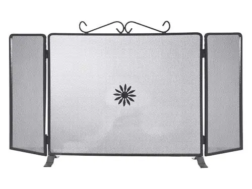 Parascintille Schermo con Ante Laterali per Camino/Caminetto in Ferro Battuto 90x50 cm Garanzia Inclusa