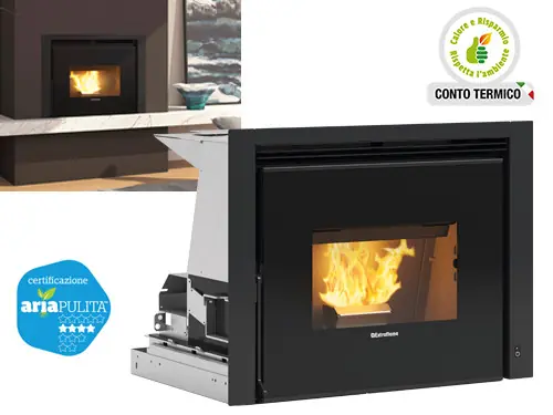 Inserto a pellet Comfort P70 Air – 10 kW – La Nordica – Riscaldamento canalizzato per ambienti fino Alta Qualità
