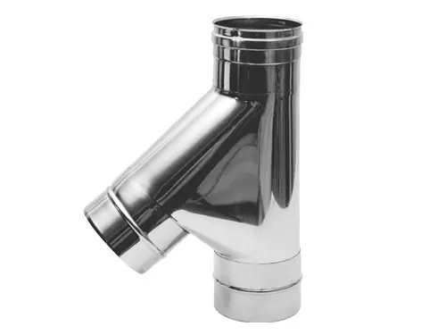 Raccordo a T 135° inox M.M.F. Ø15 cm – Acciaio AISI 304 – Riduzione turbolenze fumi Moderno
