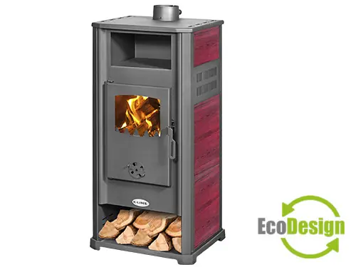 Direttamente Dal Produttore Stufa a legna Kabul Bordeaux – 9,4 kW – K-Line – Riscaldamento e vano scalda vivande per ambienti fi
