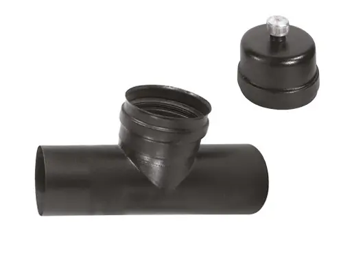 Raccordo a T F/F per stufe a pellet Ø10 cm – smaltato porcellanato nero opaco – A.L.A. Offerta Del Giorno