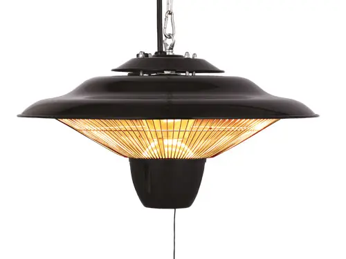 Economico Stufa alogena sospesa 1500 W – Raggio di Sole UFO design nero – Niklas