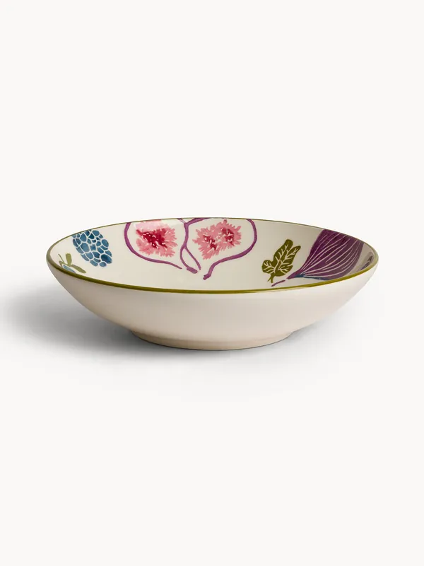 Piatto fondo in ceramica motivo fichi dipinto a mano Promozione Esclusiva