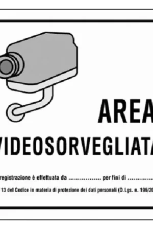 CARTELLO 'AREA VIDEOSORVEGLIATA' cm 20 x 20 pz. 10 - Hey Casa Professionale