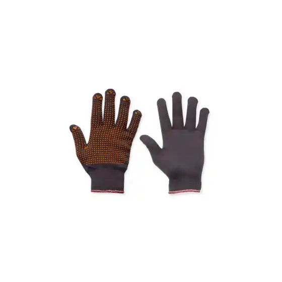 GUANTI NYLON PUNTINATI GRIGIO ARANCIO taglia 09, 12 PA Offerta Limitata
