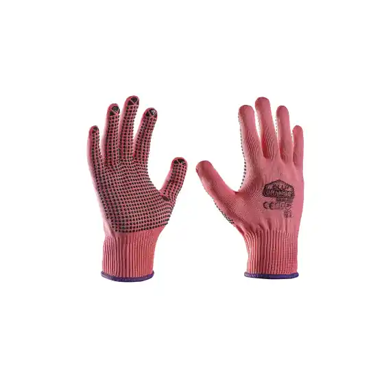 Prezzo Scontato GUANTI NYLON ROSA PUNTINATO taglia 06, 12 PA