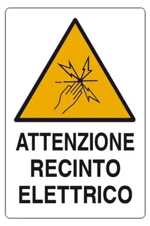 CARTELLO 'ATTENZIONE RECINTO ELETTRICO' cm 20 x 30- EUROSIGNALS Prezzo Scontato