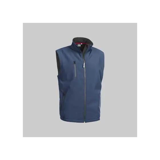 GILET MULTITASCHE SOFTSHELL BLU Tg. XXL Garanzia Inclusa