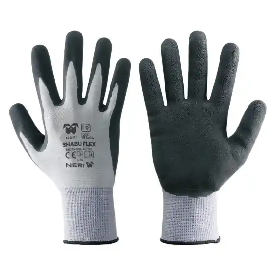 GUANTI NYLON/LATTICE 'SHABU FLEX' Tg. 8 pz. 12 - NERI Super Prezzo