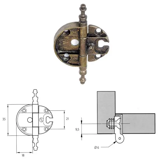 CERNIERA PER MOBILI 'A0057' bronzata pz. 2 - Hey Casa Premium