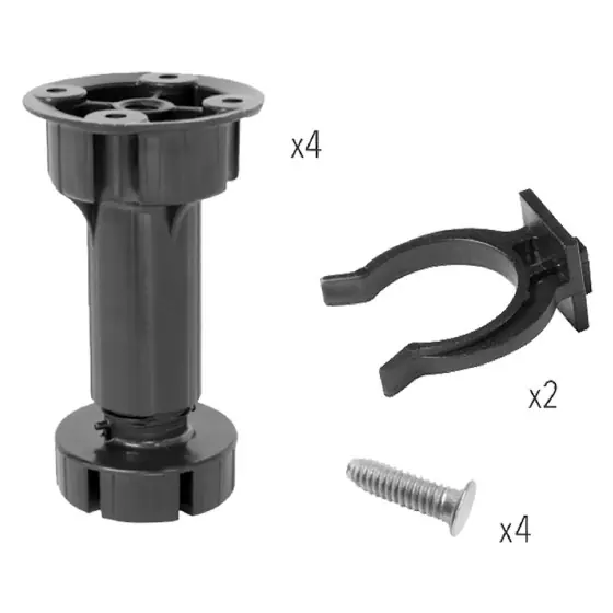 PIEDINO PER MOBILI REGOLABILE altezza registrabile mm 100 - 130 pz. 4 - Hey Casa Edizione Limitata