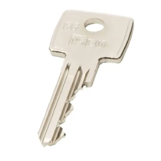 CHIAVE OTTONE NICHELATO '020609' lunghezza 26,6 mm - 6 spine pz. 10 - ISEO Moderno