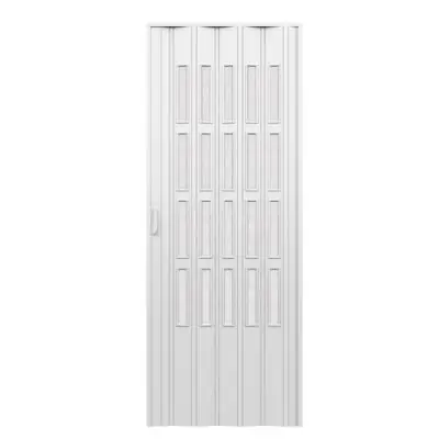 Porta darredo per interno a soffietto con vetro niagara bianco cm 100 x 214 Reso Gratuito