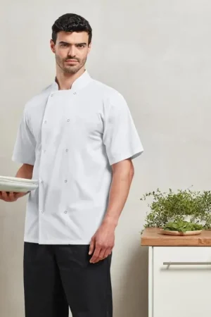 Lusso Dennys Short Sleeve Chef's Jacket White M