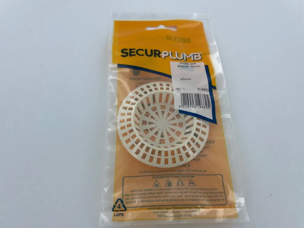Securplumb White Sink Strainer 45mm Pack 1 All’Ingrosso