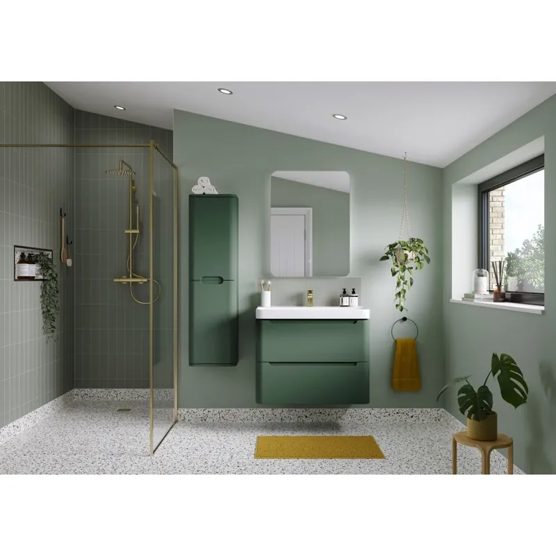Lambra Wall Hung 2 Drawer Basin & Tall Wall Unit Spedizione Mondiale