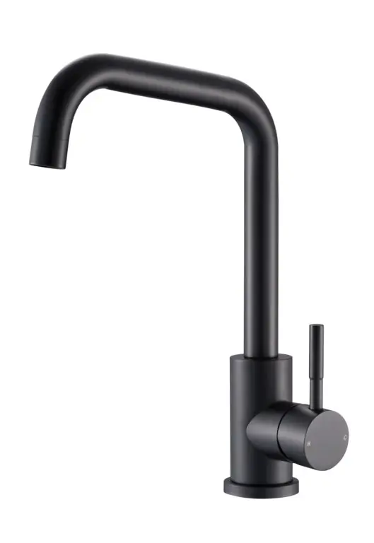 Reginox Nera Matt Black Swan Neck Single Lever Tap Spedizione Espresso