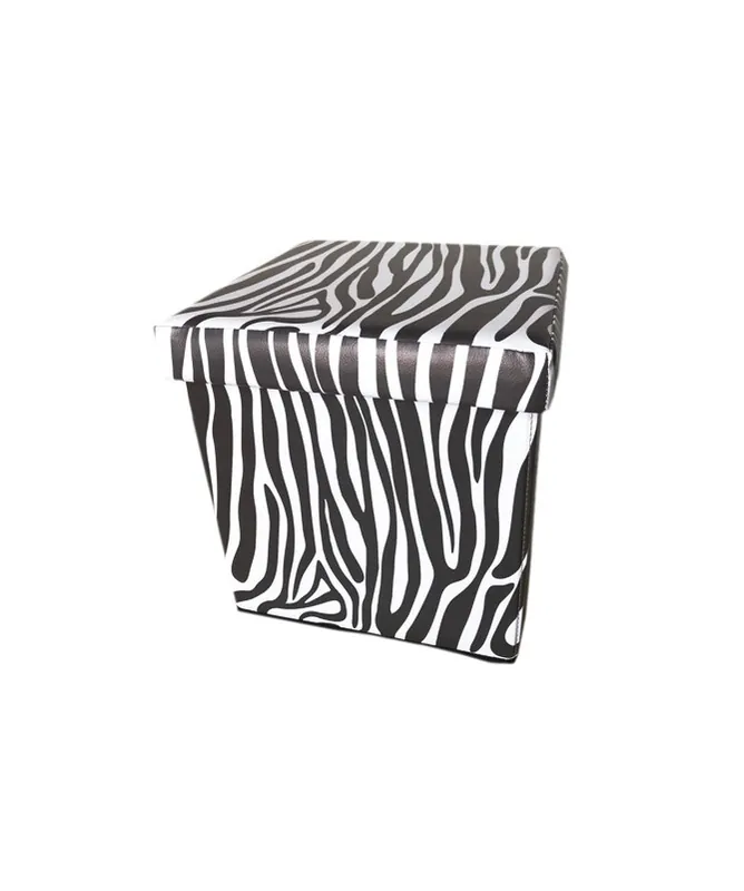 All’Ingrosso Pouf cubo 32x32x32 pieghevole zebra design moderno casa