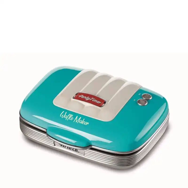Piastra Elettrica per Waffle 700W Piastre Antiaderenti Azzurro Spedito Oggi