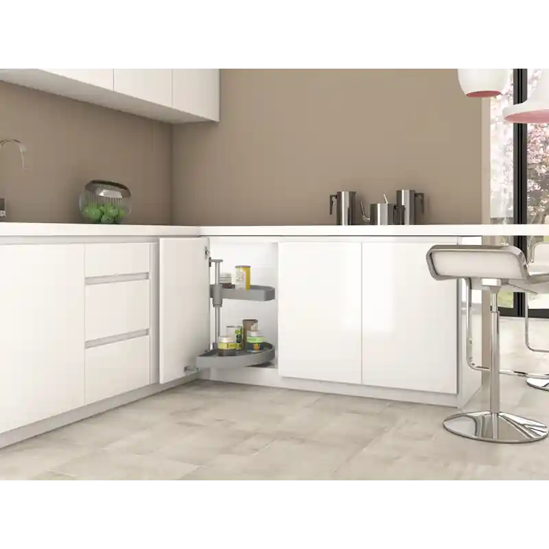 Coppia Cestelli Girevoli Semicircolari 900 Plastica Bianca Alluminio Spedizione Espresso