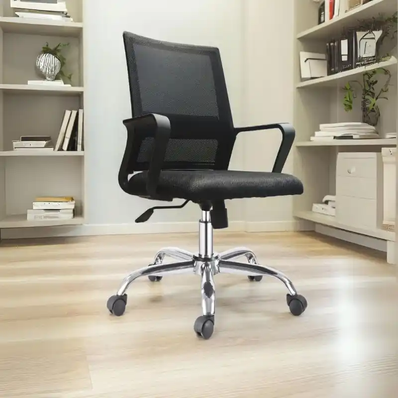 Prezzo Conveniente Poltrona da ufficio C8350 schienale rete nero base cromata