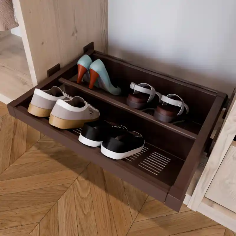 Non Perdere Cassetto porta scarpe estraibile moka 564-594mm acciaio armadio