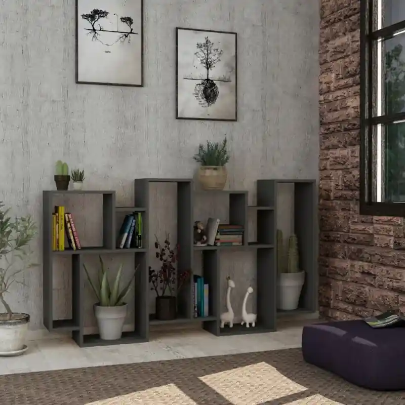 Miglior Prezzo Libreria orizzontale Karmato bifacciale antracite moderna robusta